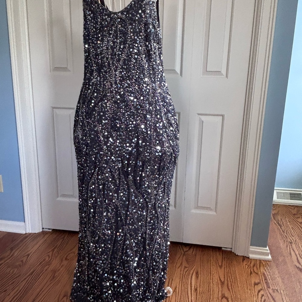 Pisarro Nights Black and Silver Backless Dress NEW LOW PRICE